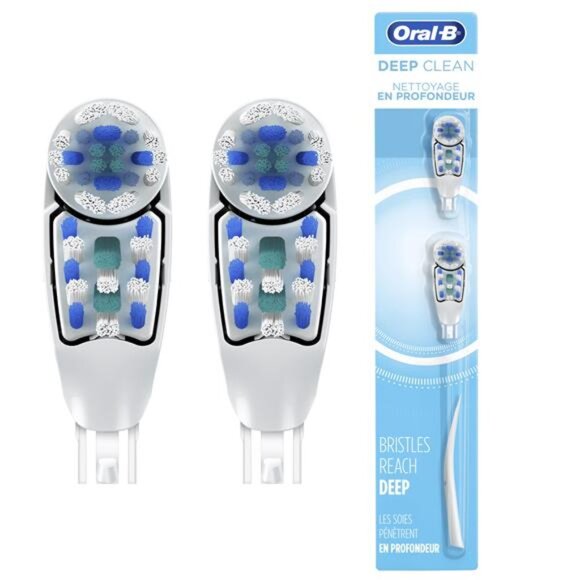 Oral-B Deep Clean Battery Powered Toothbrush Replacement Brush Heads, 2 Count - Picture 1 of 7